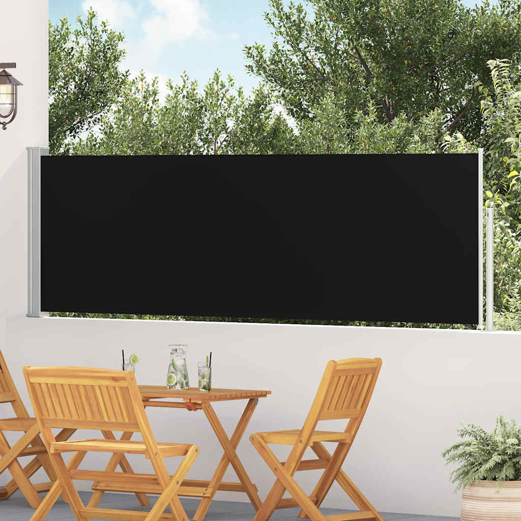 Patio Retractable Side Awning 100x514 cm Black