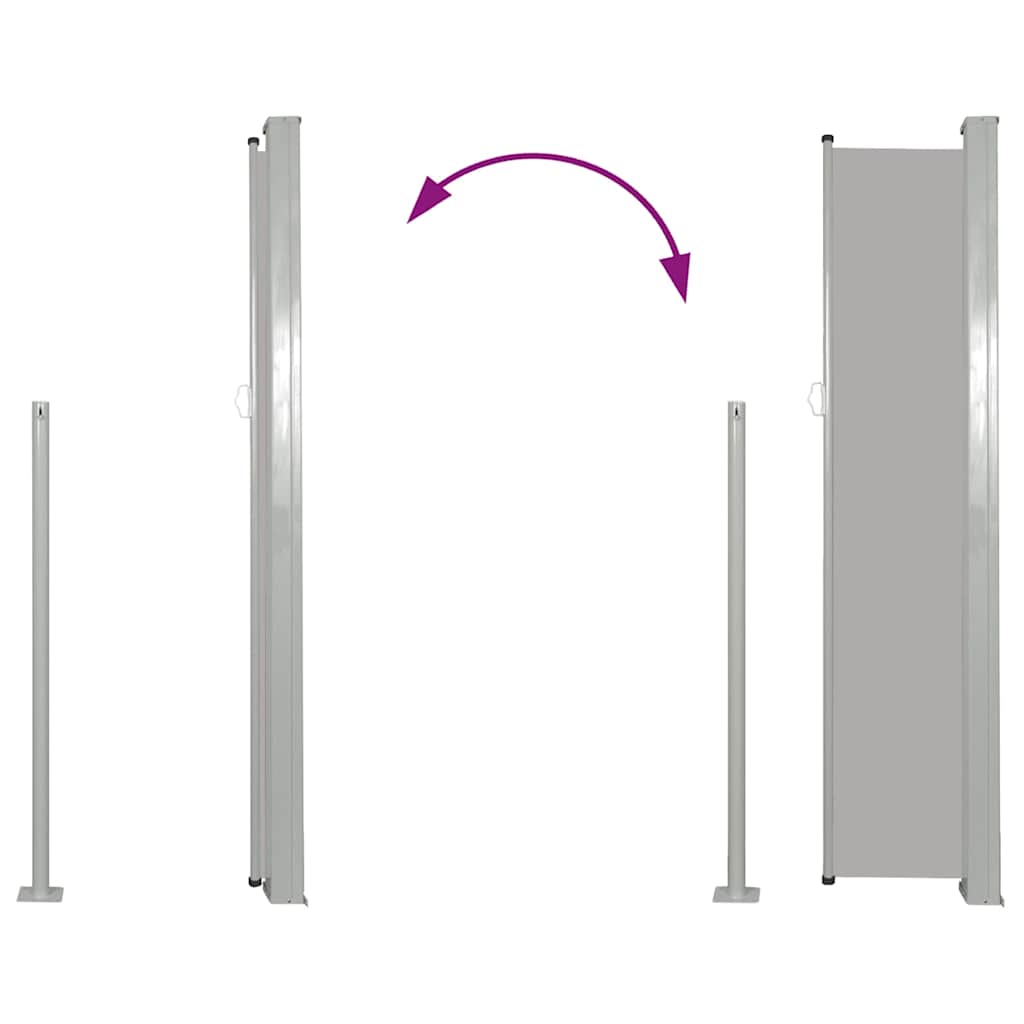Patio Retractable Side Awning 100x500 cm Grey