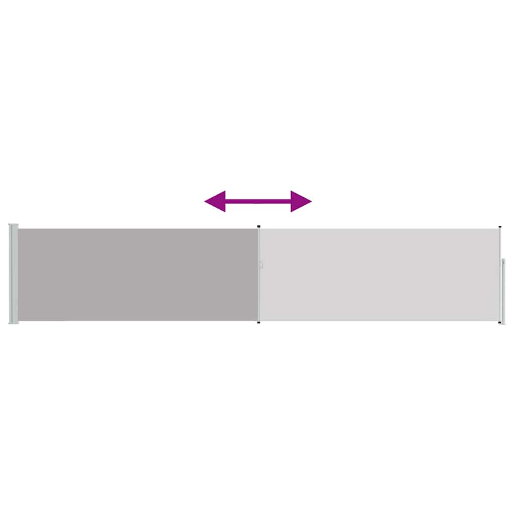 Patio Retractable Side Awning 100x500 cm Grey