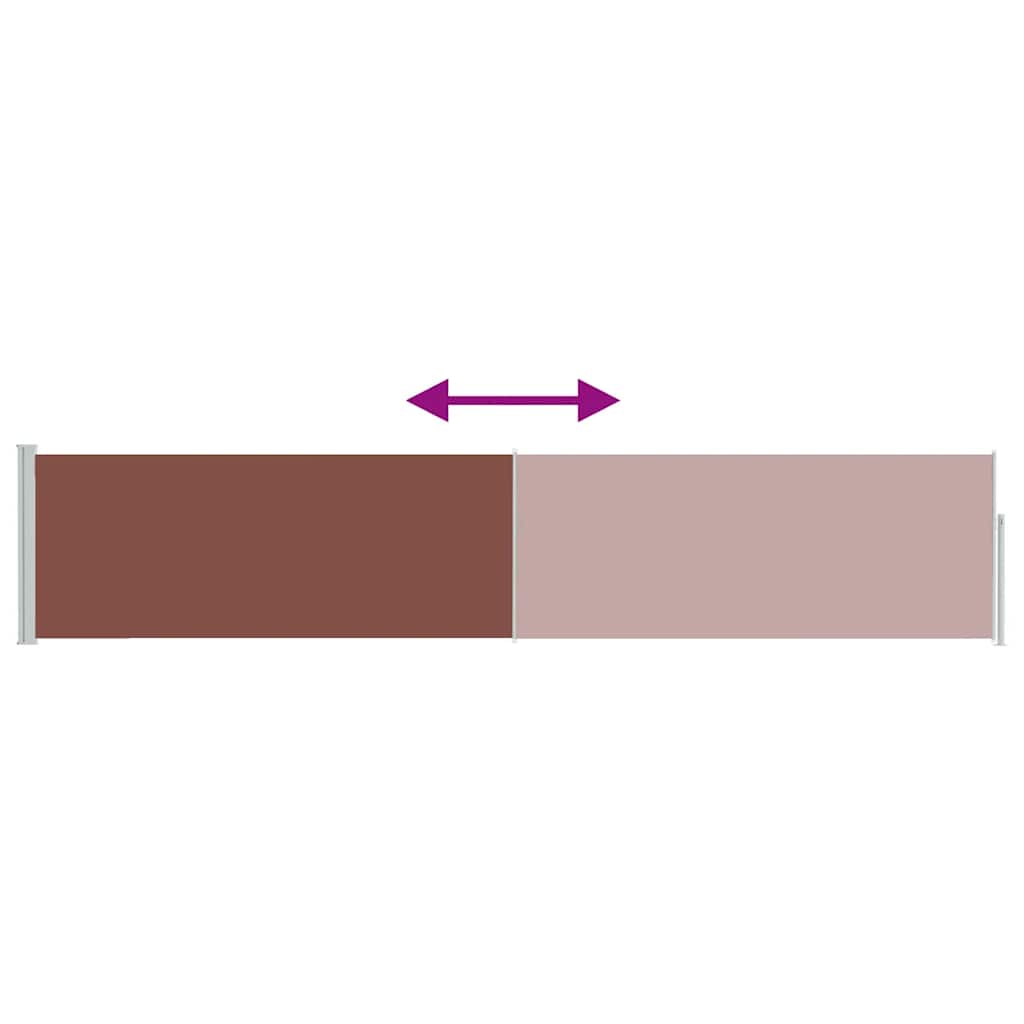 Patio Retractable Side Awning 100x514 cm Brown