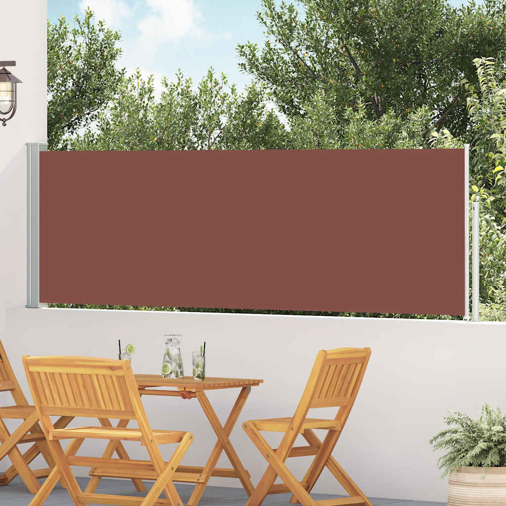 Patio Retractable Side Awning 100x514 cm Brown