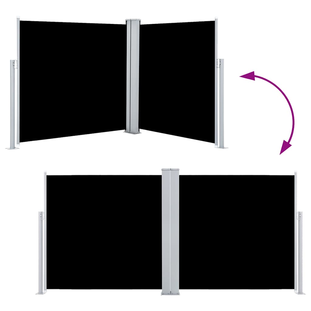 Retractable Side Awning Black 120x600 cm