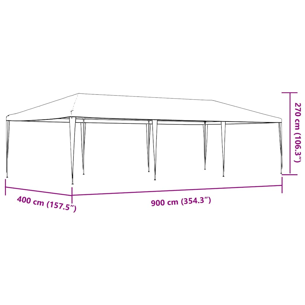 Professional Party Tent 4x9 m Anthracite 90 g/m²