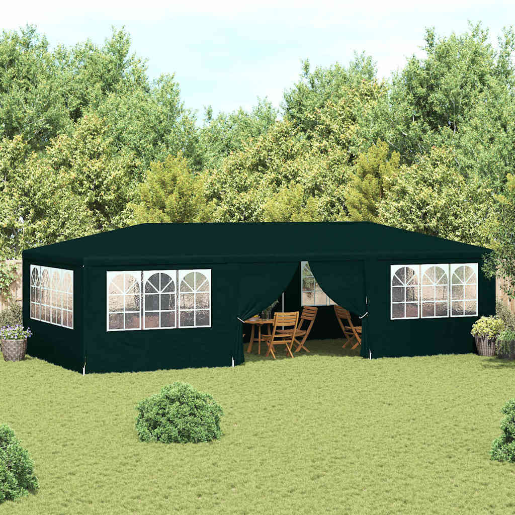 Professional Party Tent with Side Walls 4x9 m Green 90 g/m²