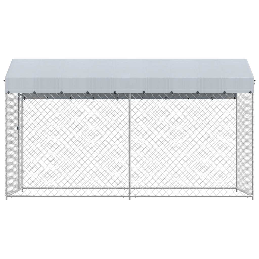Outdoor Dog Kennel with Canopy Top 382x192x225 cm