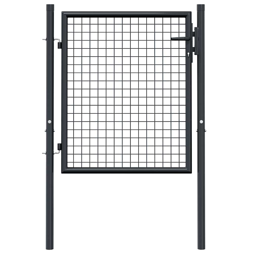 Mesh Garden Gate Galvanised Steel 100x75 cm Grey
