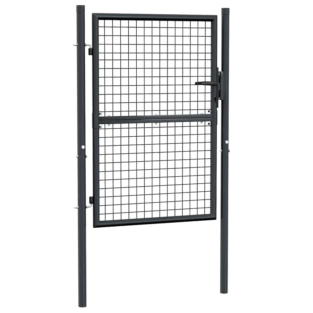 Mesh Garden Gate Galvanised Steel 100x125 cm Grey