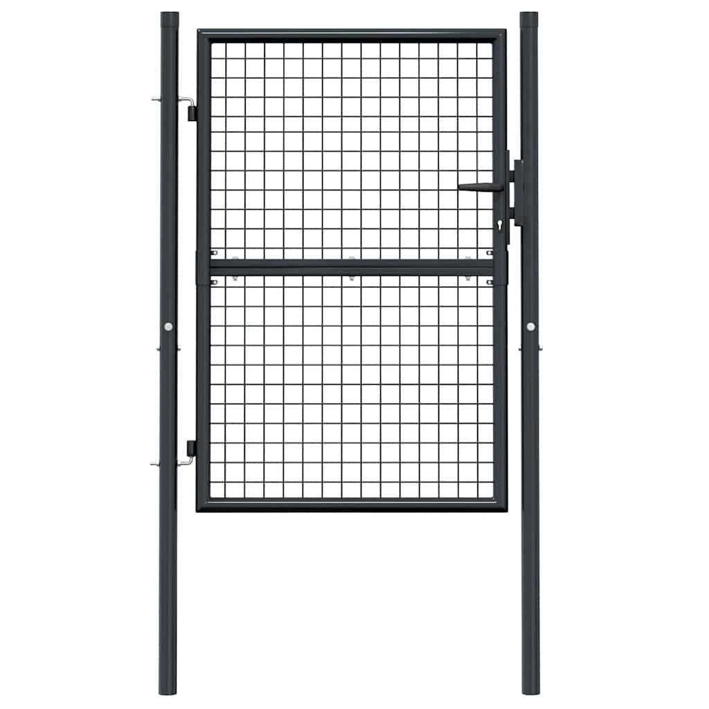 Mesh Garden Gate Galvanised Steel 100x125 cm Grey
