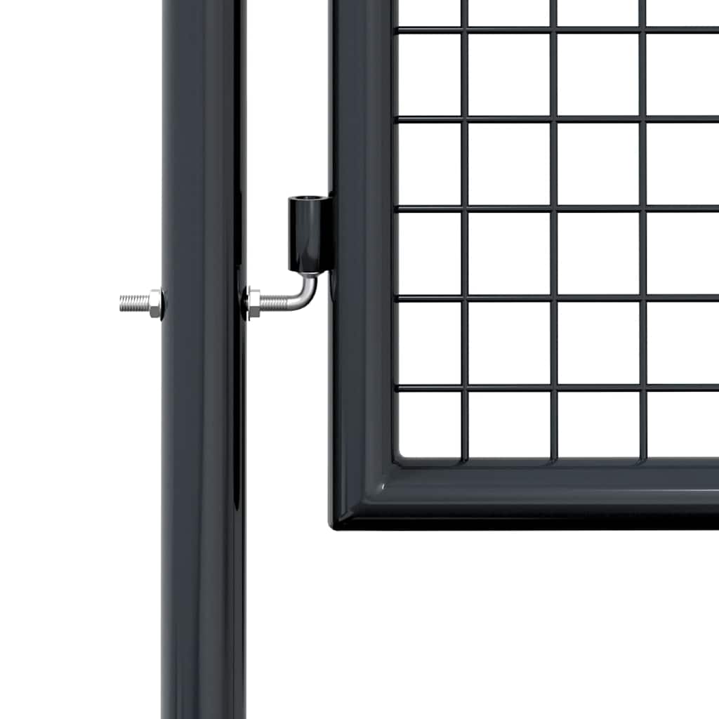 Mesh Garden Gate Galvanised Steel 100x200 cm Grey