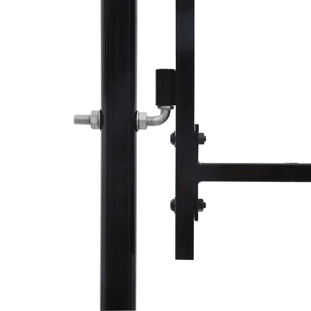 Fence Gate BOXTEL Single Door with Arched Top Steel 1x1.2 m Black