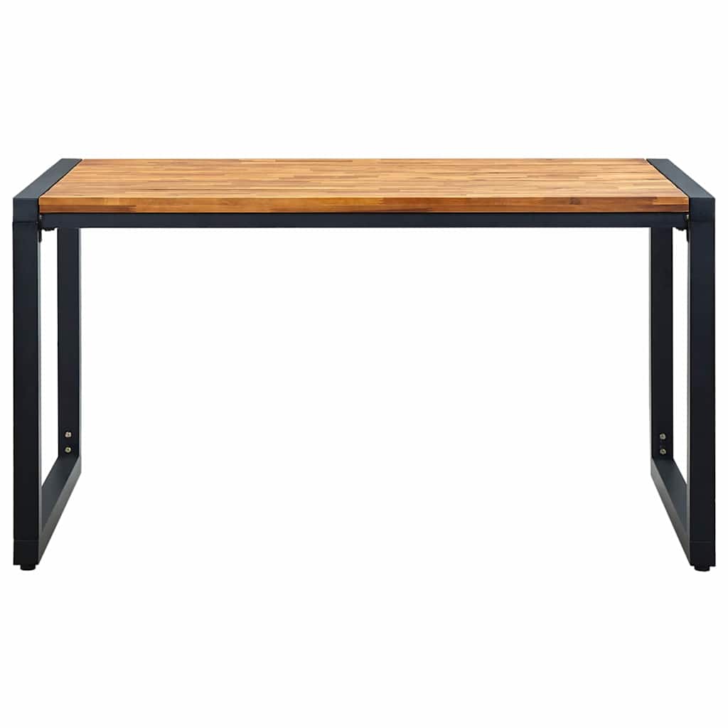 Garden Table with U-shaped Legs 140x80x75 cm Solid Acacia Wood