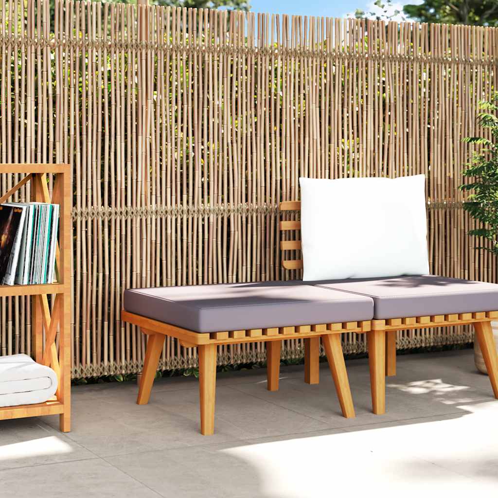 Garden Footstool with Cushion 60x60x29 cm Solid Acacia Wood