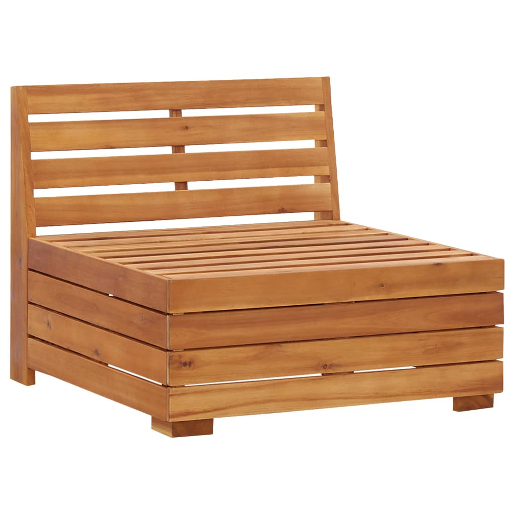 Sectional Middle Sofa 1 pc with Cushions Solid Acacia Wood