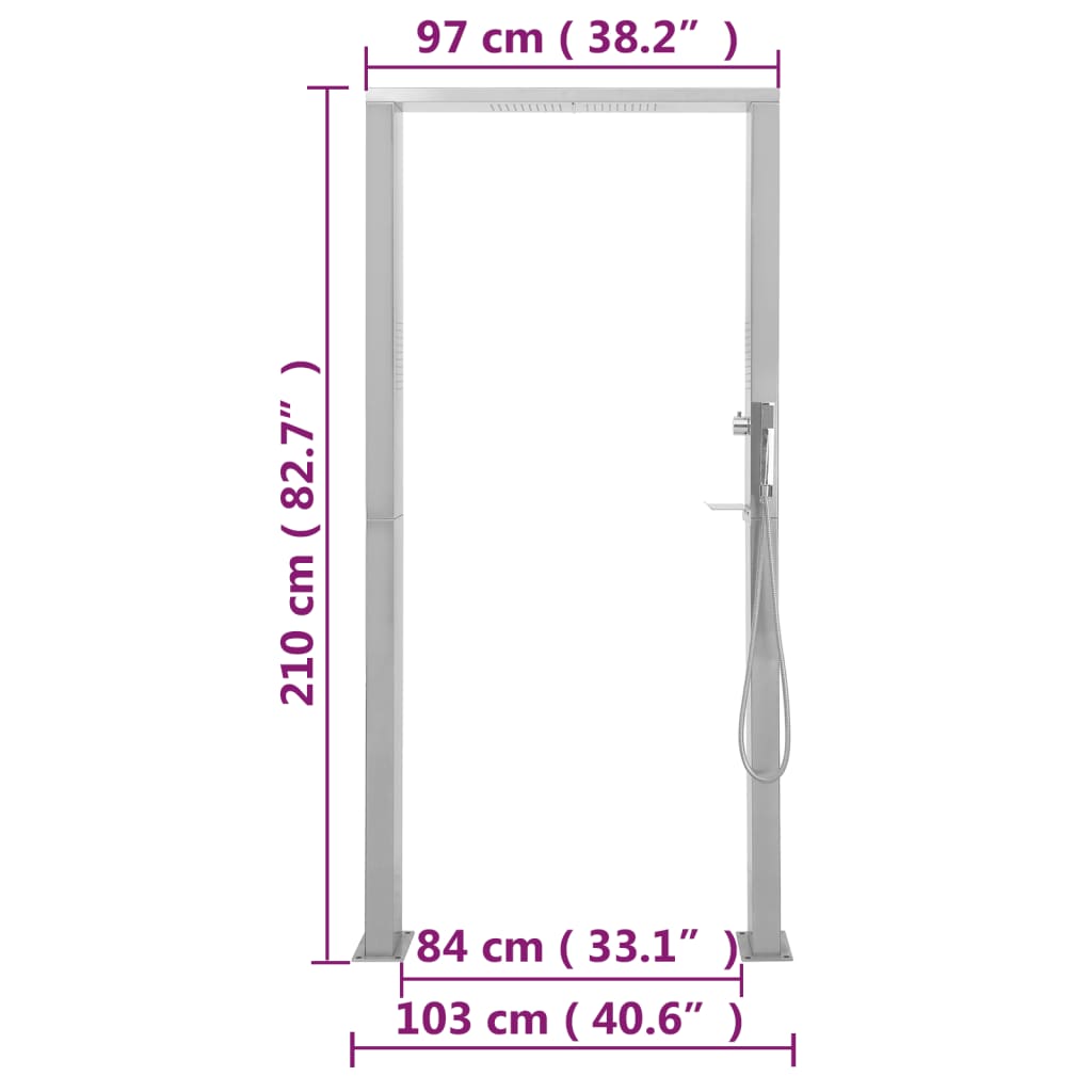 Outdoor Shower Stainless Steel Double Jets