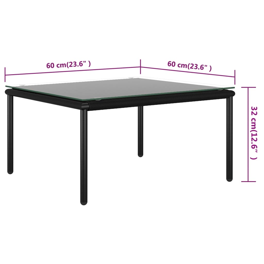 5 Piece Garden Lounge Set with Cushions Black PVC