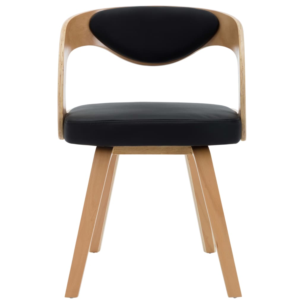 Dining Chairs 4 pcs Black Bent Wood and Faux Leather