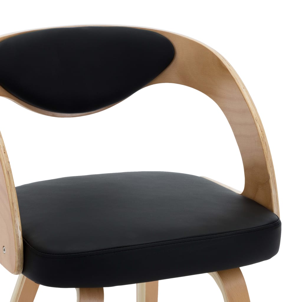 Dining Chairs 4 pcs Black Bent Wood and Faux Leather