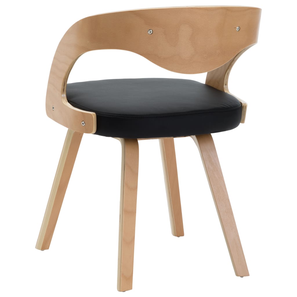 Dining Chairs 4 pcs Black Bent Wood and Faux Leather
