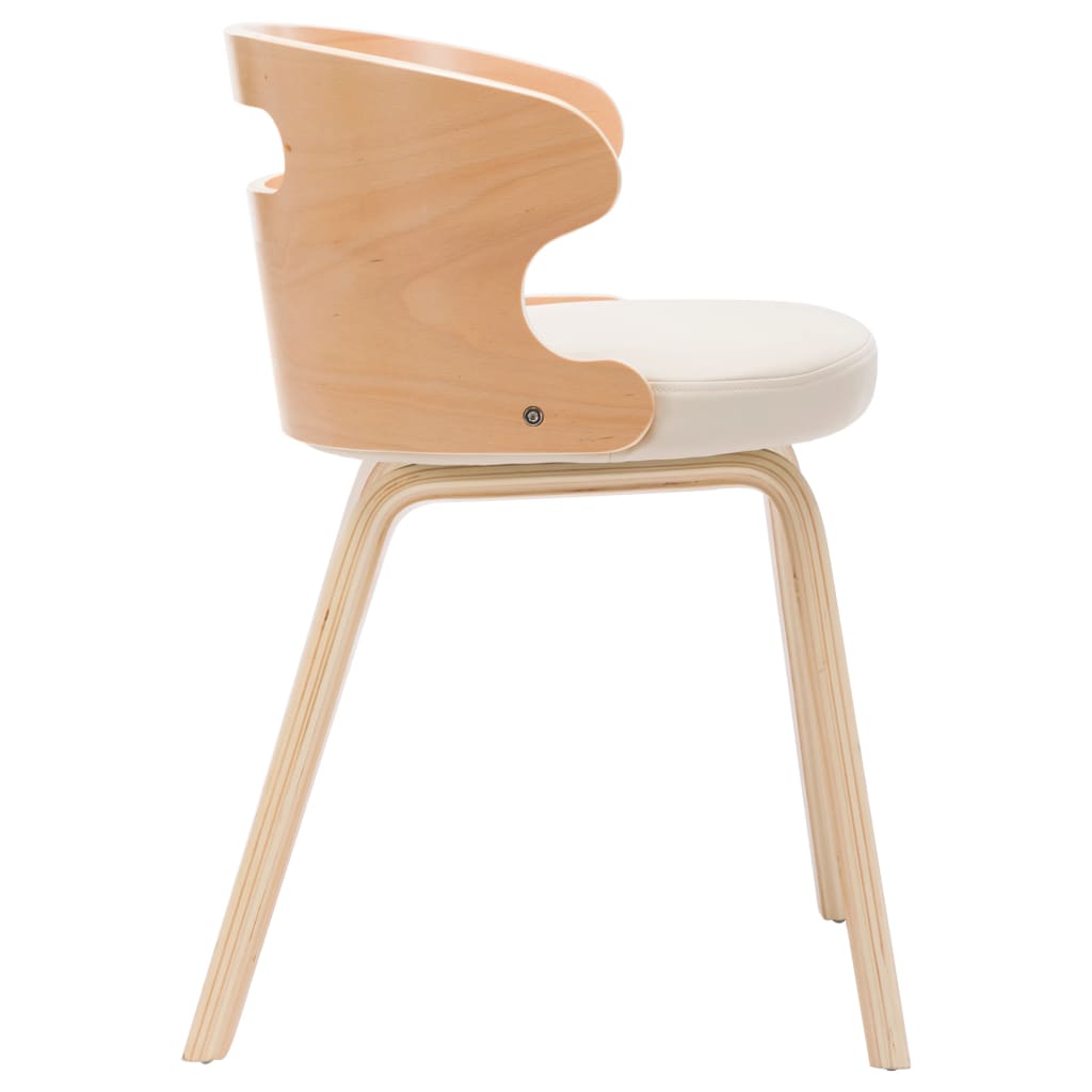 Dining Chairs 6 pcs Cream Bent Wood and Faux Leather