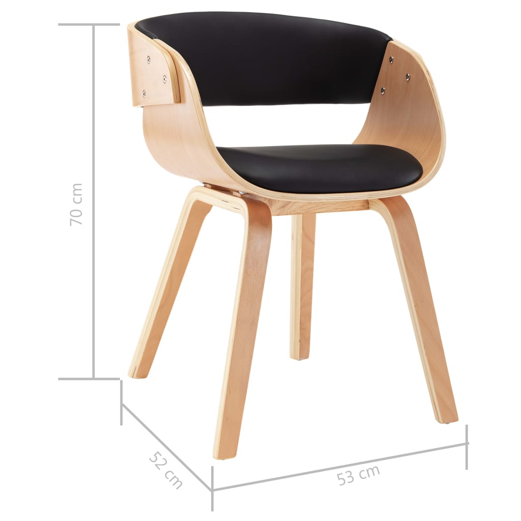 Dining Chairs 6 pcs Black Bent Wood and Faux Leather