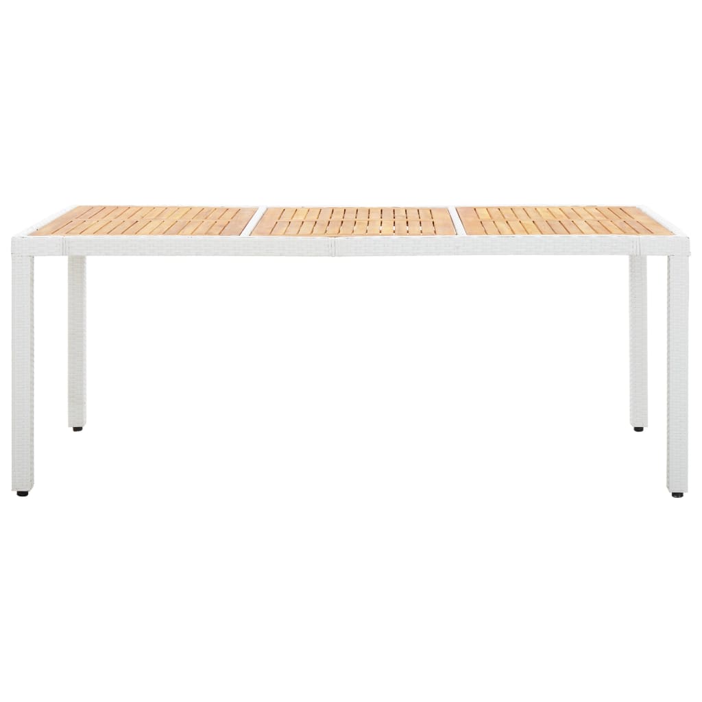 9 Piece Outdoor Dining Set Poly Rattan White
