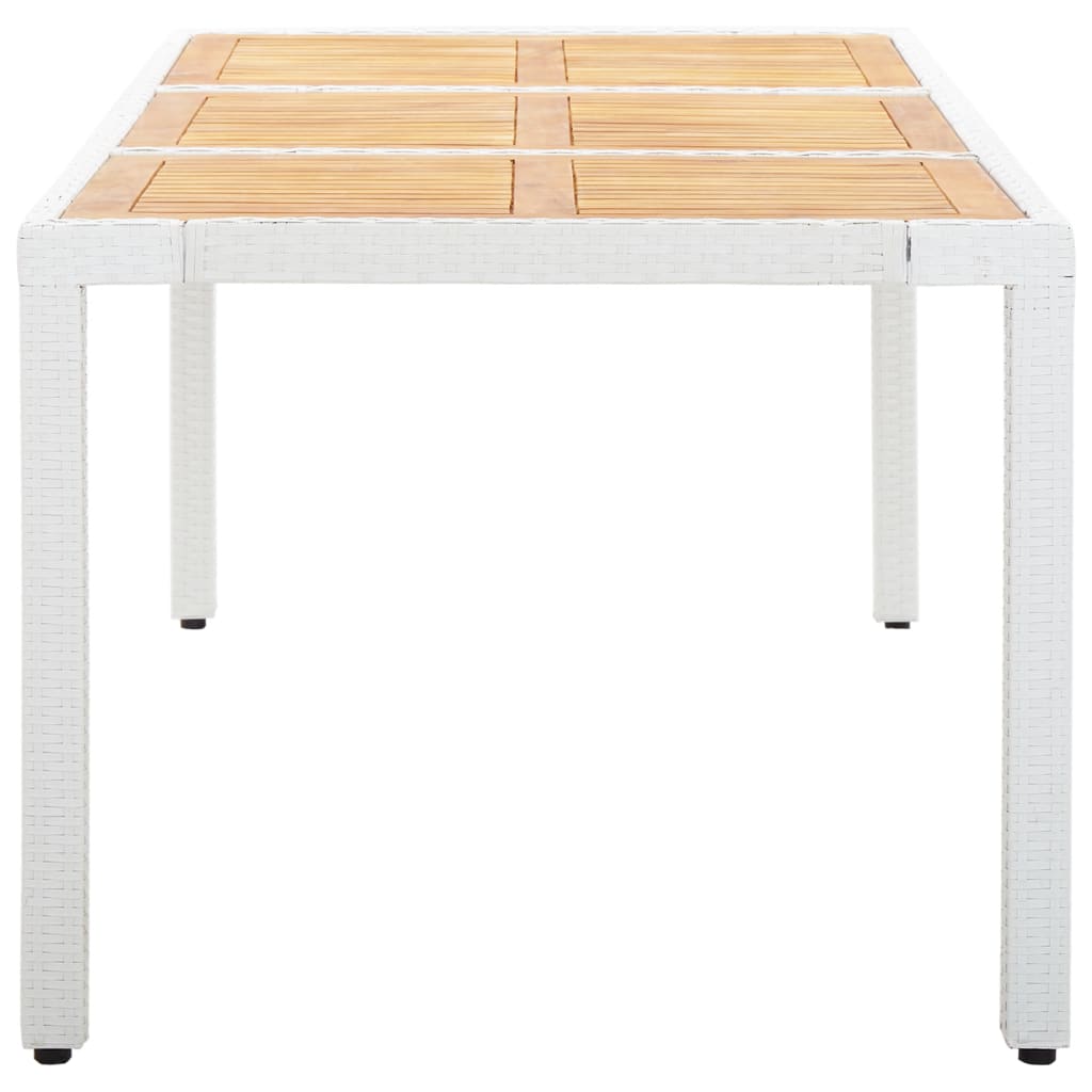9 Piece Outdoor Dining Set Poly Rattan White