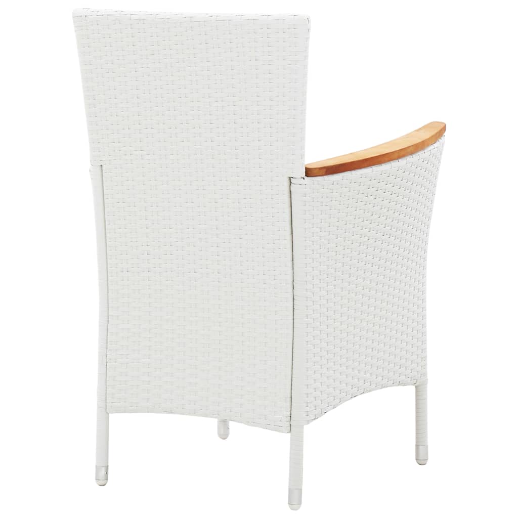 7 Piece Outdoor Dining Set Poly Rattan White