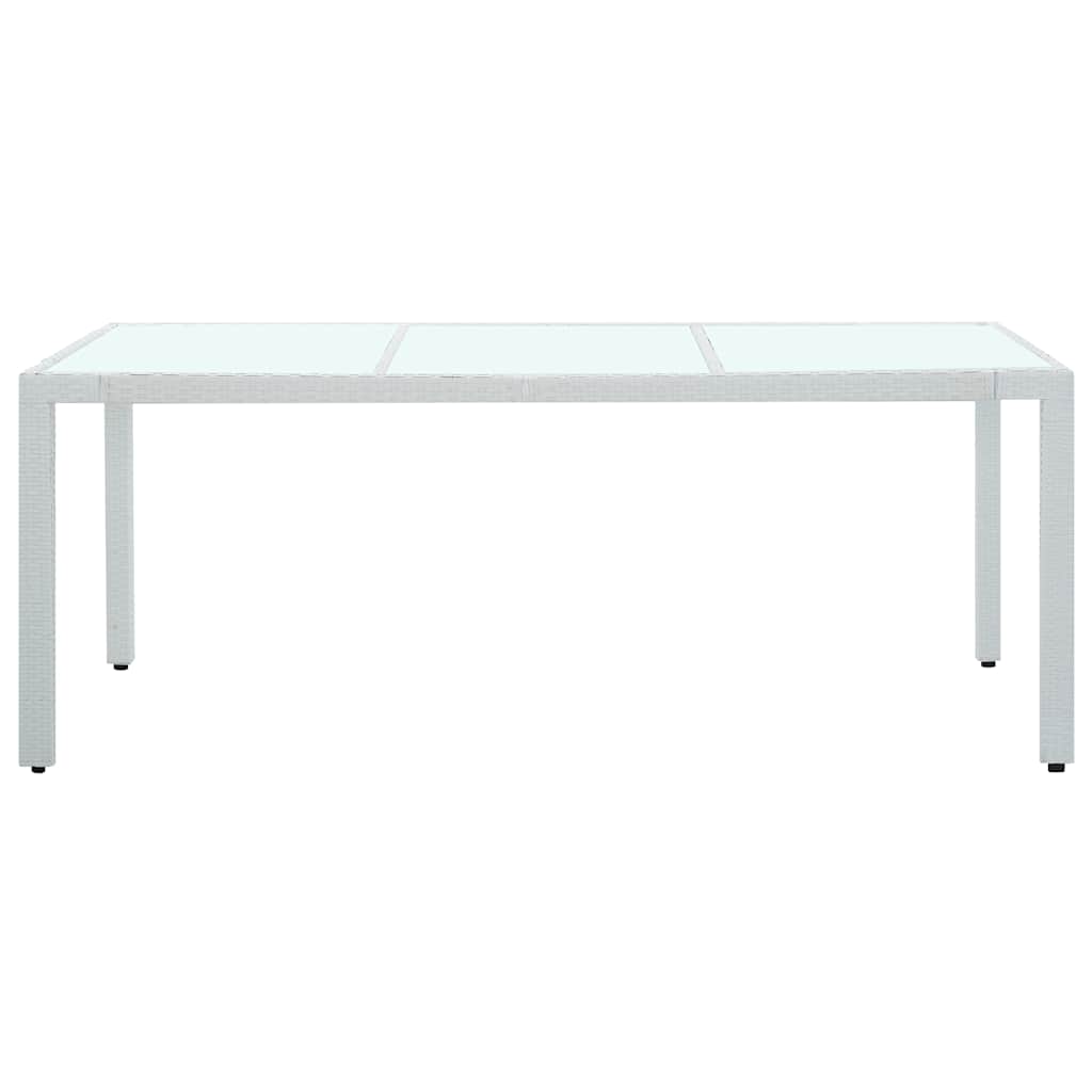 Garden Table White 190x90x75 cm Poly Rattan