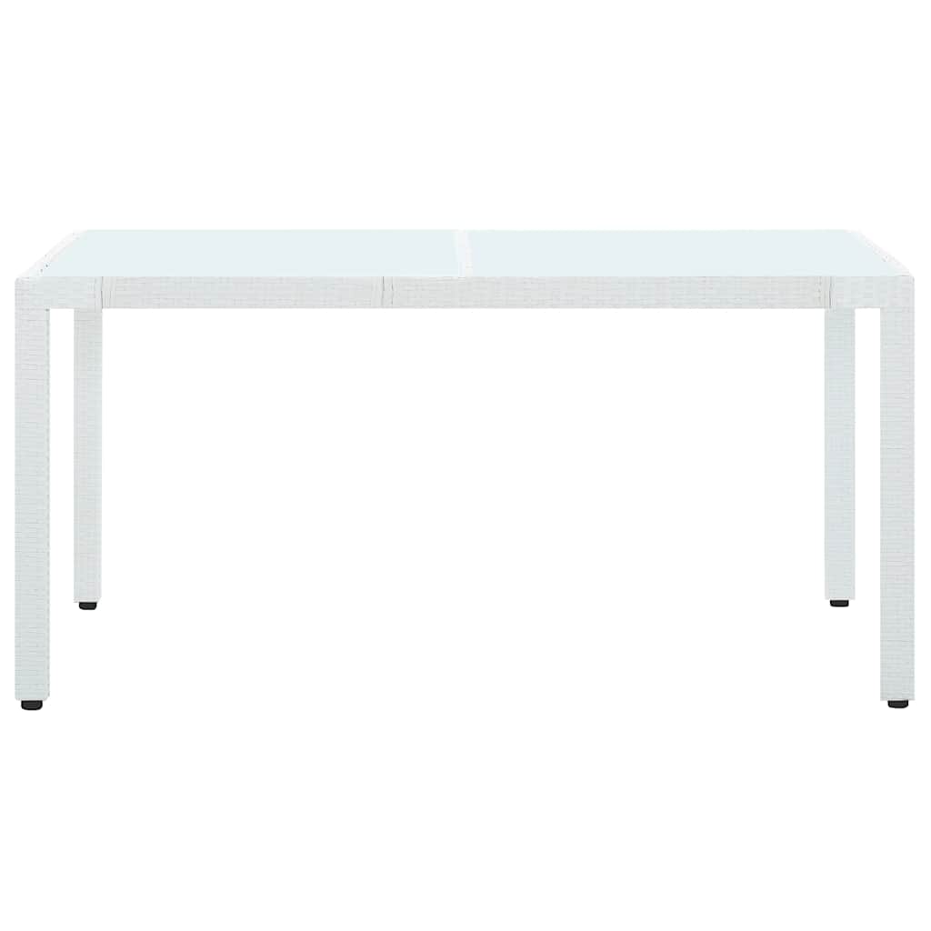 Garden Table White 150x90x75 cm Poly Rattan