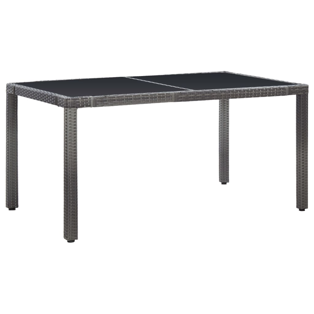 7 Piece Outdoor Dining Set Poly Rattan Grey