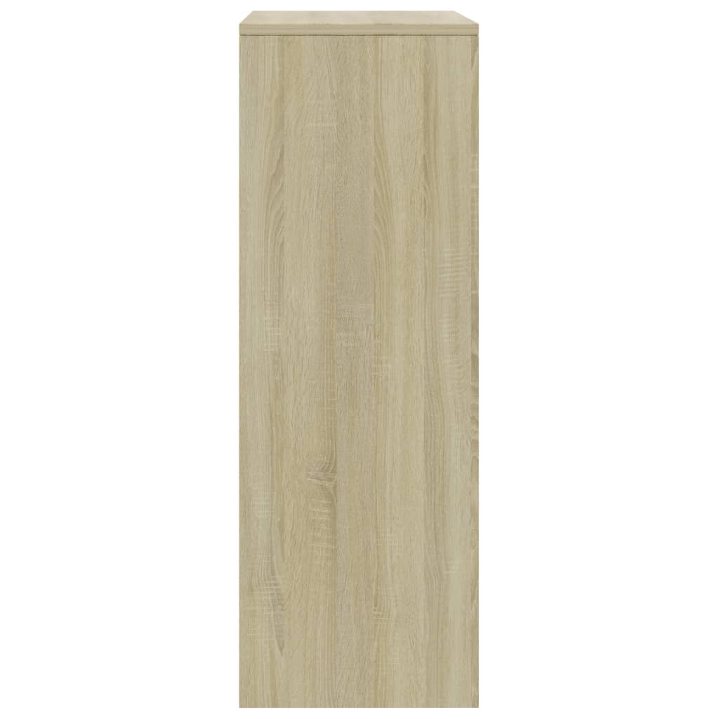 Sideboard with 6 Drawers White and Sonoma Oak 50x34x96 cm Engineered Wood
