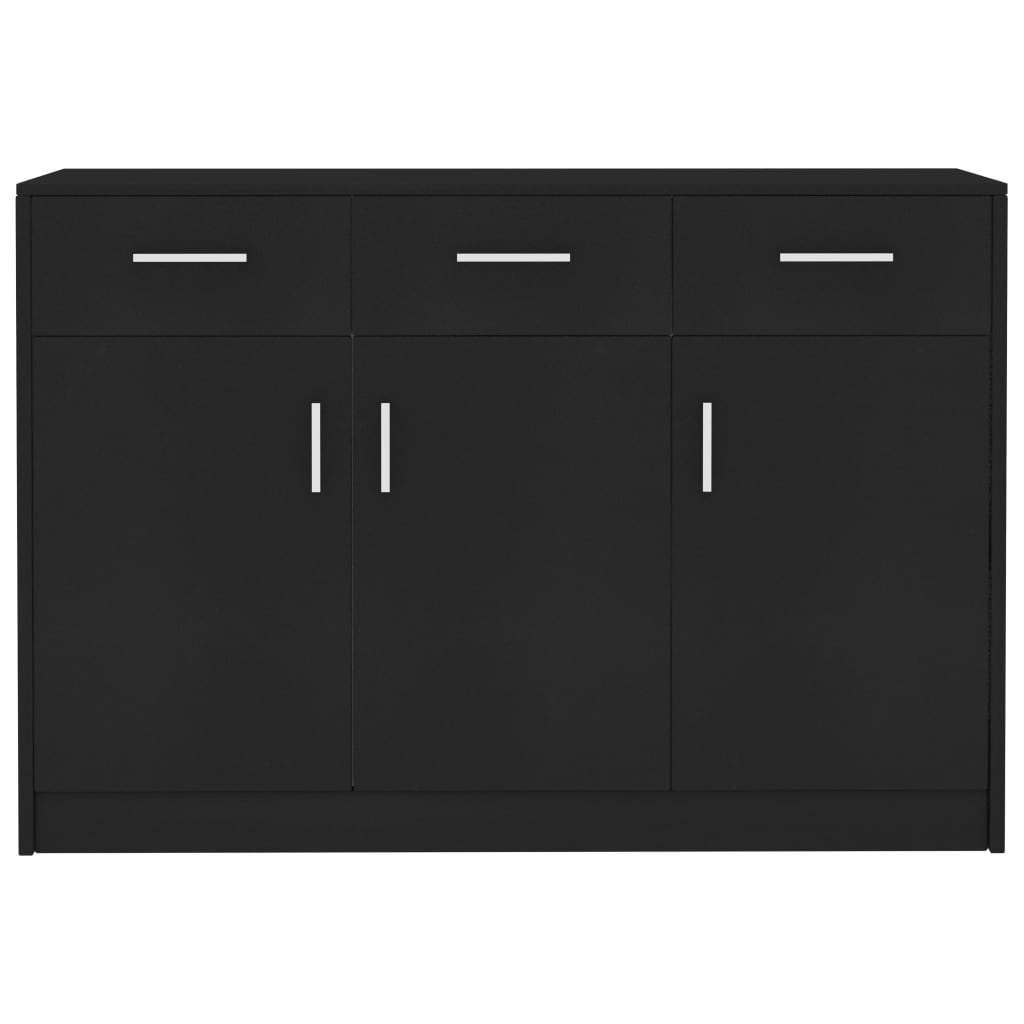 Sideboard Black 110x30x75 cm Engineered Wood