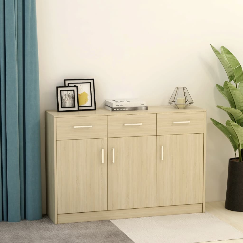 Sideboard Sonoma Oak 110x30x75 cm Engineered Wood