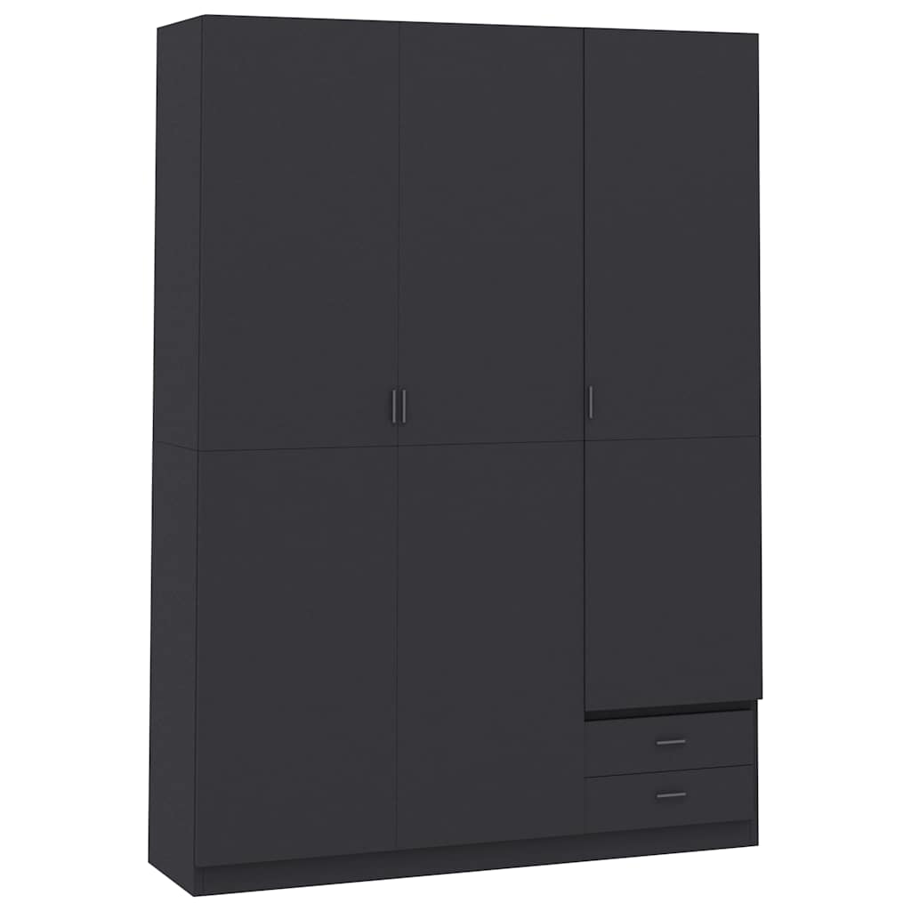 3-Door Wardrobe Grey 120x50x180 cm Engineered Wood