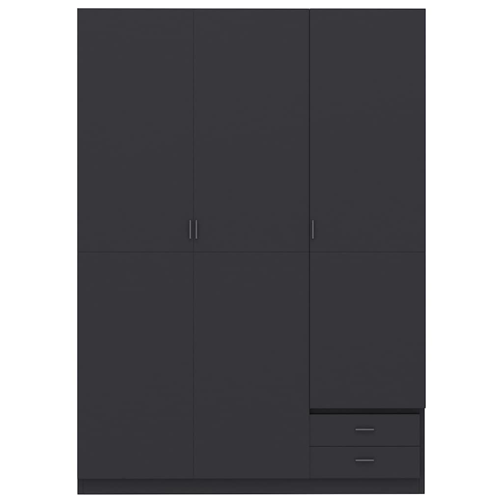 3-Door Wardrobe Grey 120x50x180 cm Engineered Wood