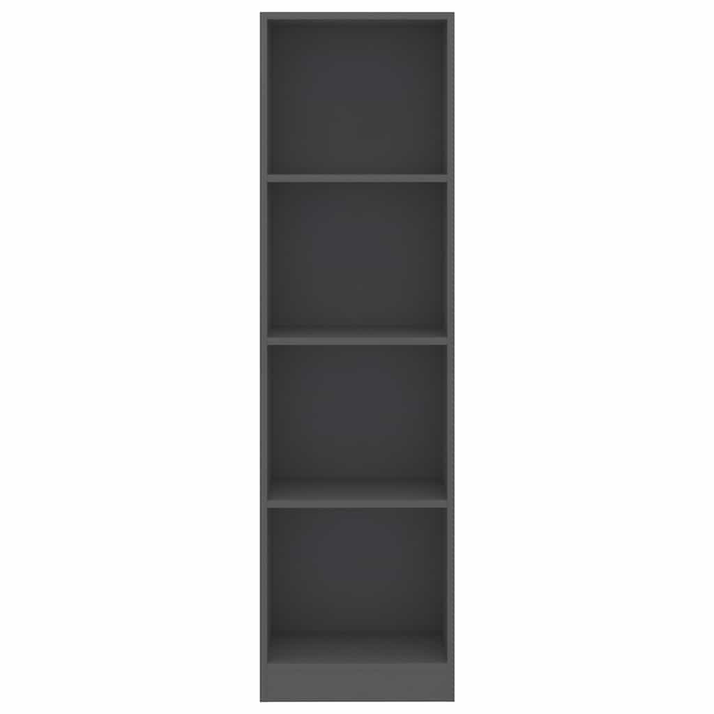 4-Tier Book Cabinet Grey 40x24x142 cm Engineered Wood