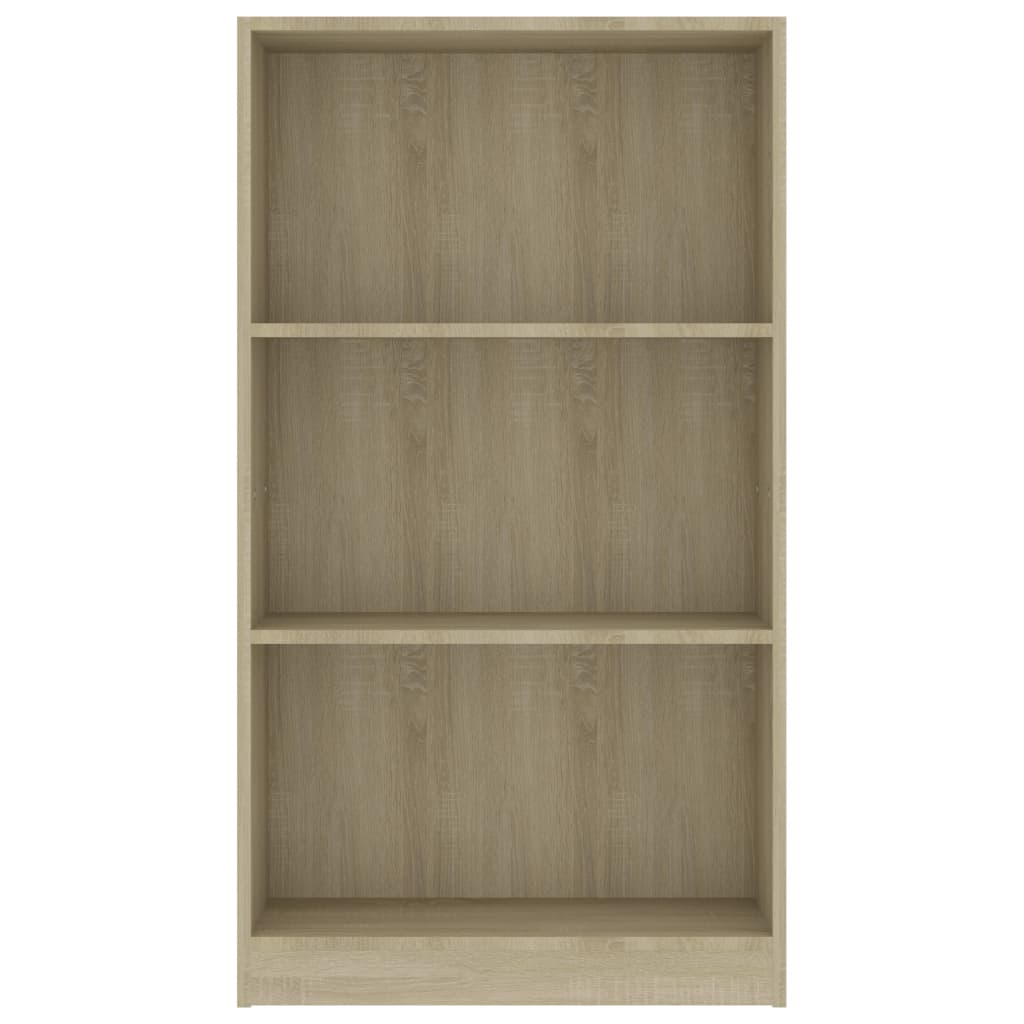 3-Tier Book Cabinet Sonoma Oak 60x24x109 cm Engineered Wood