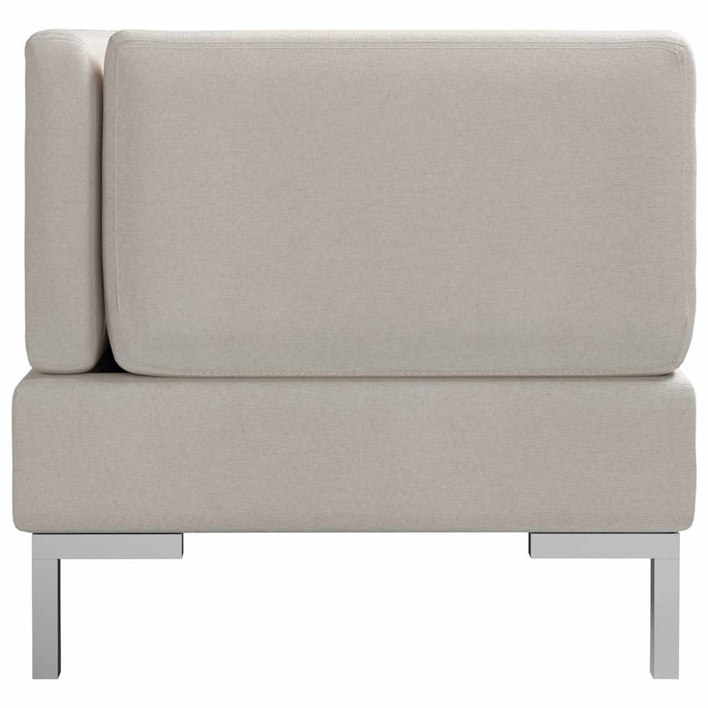 2 Piece Sofa Set Fabric Cream