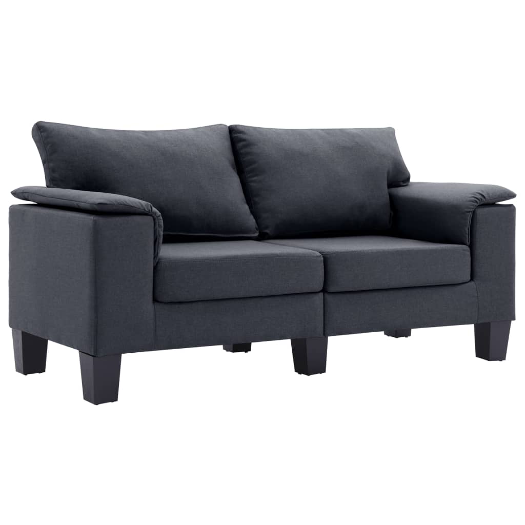 2-Seater Sofa Dark Grey Fabric