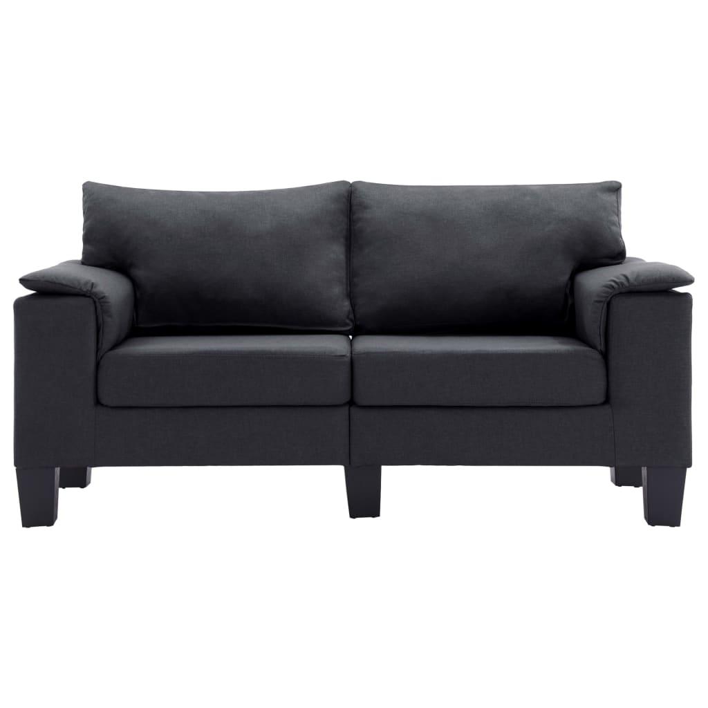 2-Seater Sofa Dark Grey Fabric