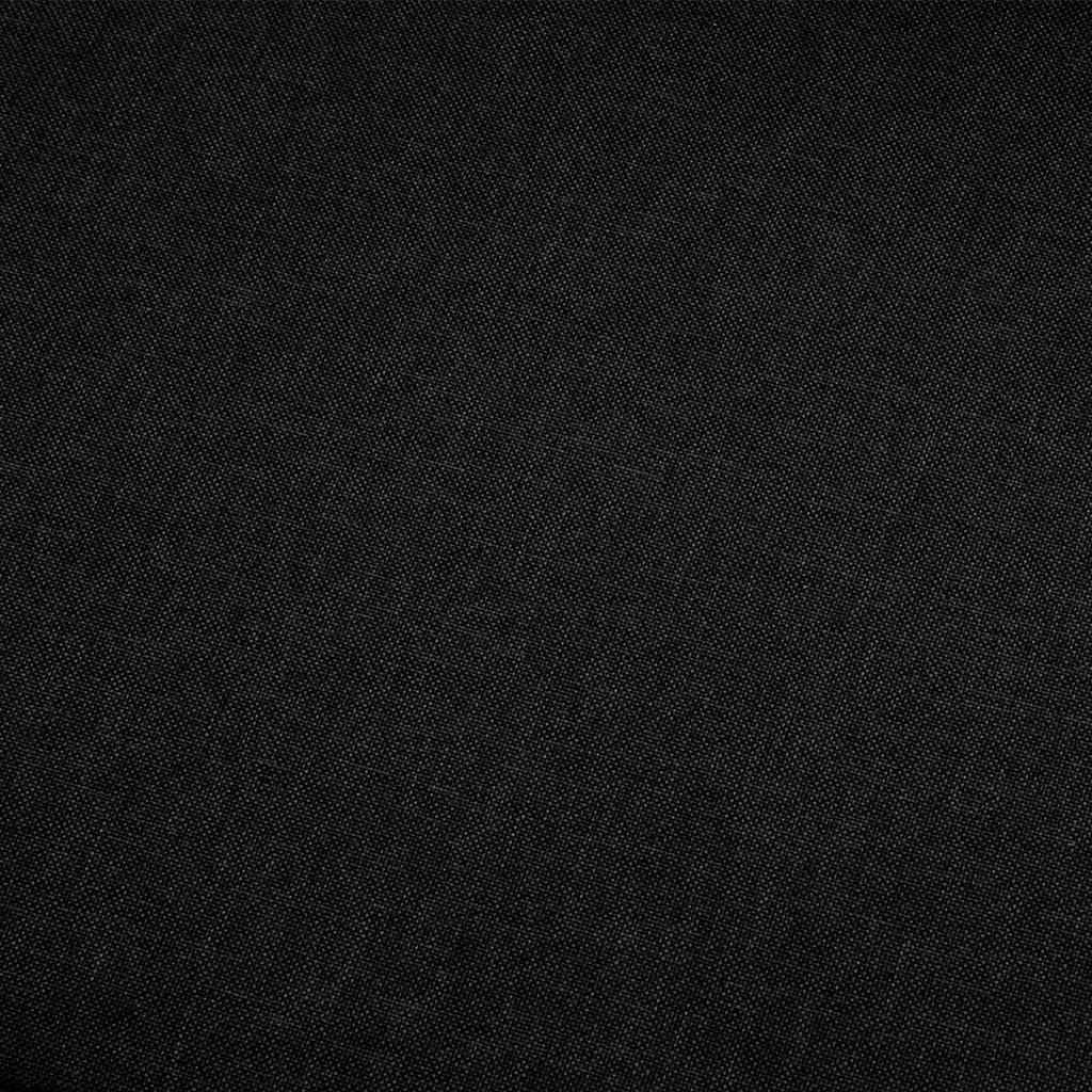 3-Seater Sofa Black Fabric