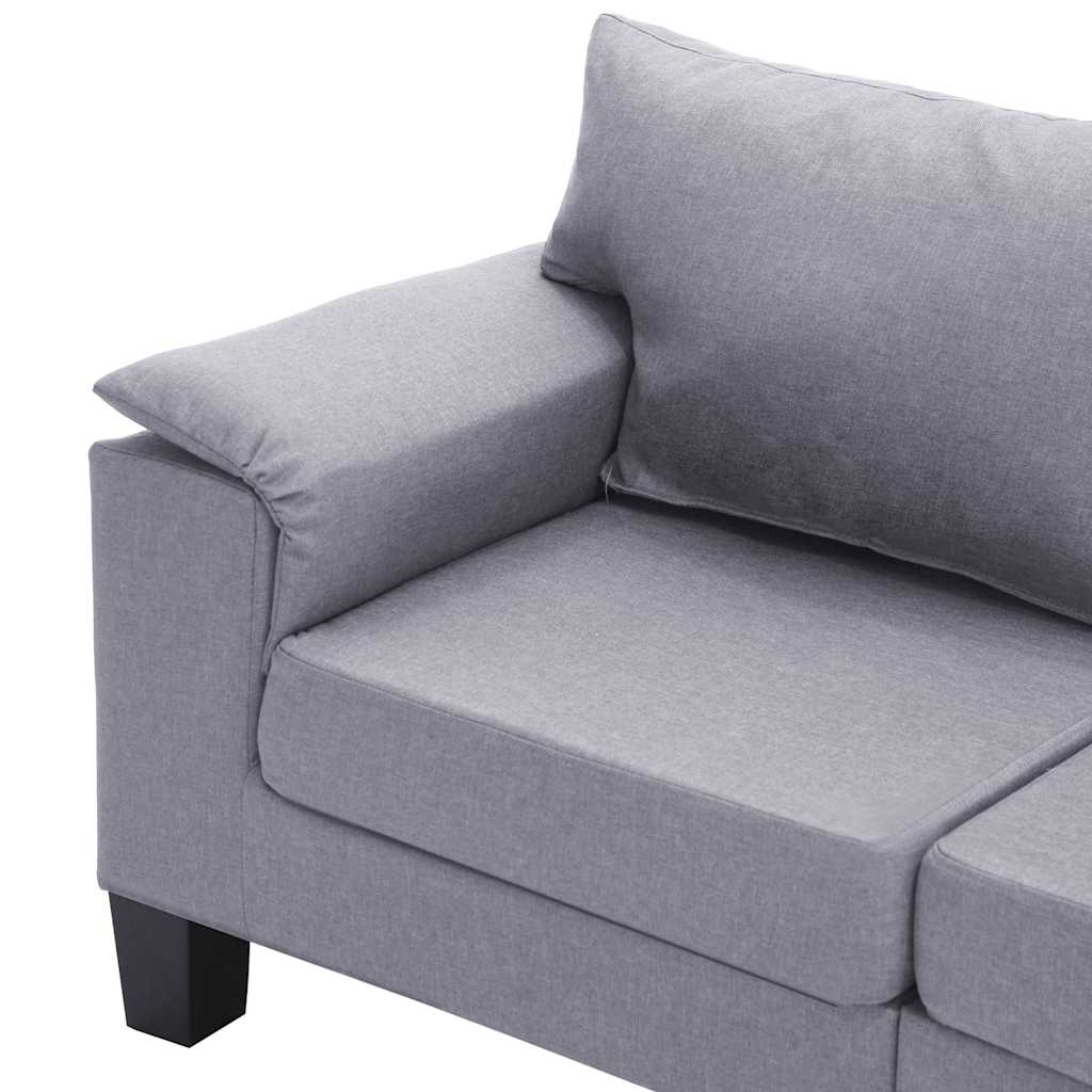 4-Seater Sofa Light Grey Fabric