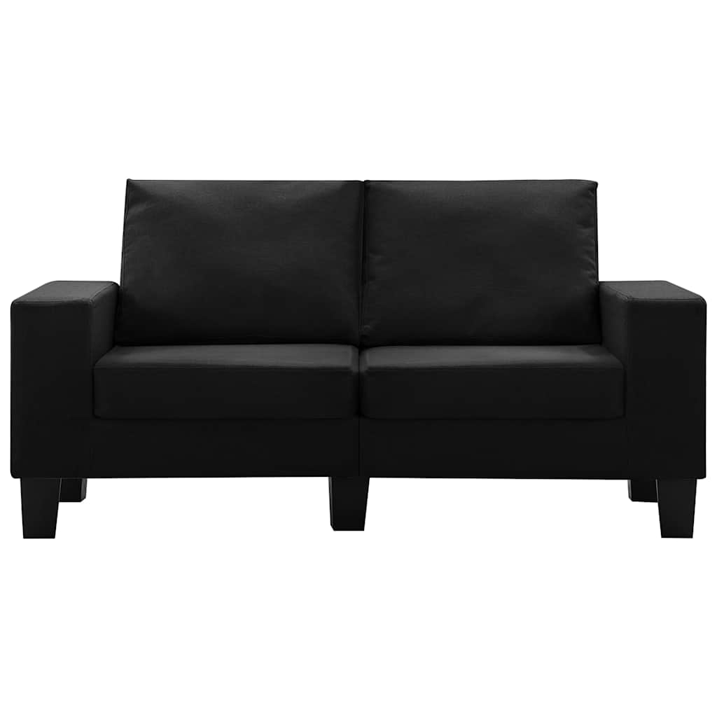 2-Seater Sofa Black Fabric
