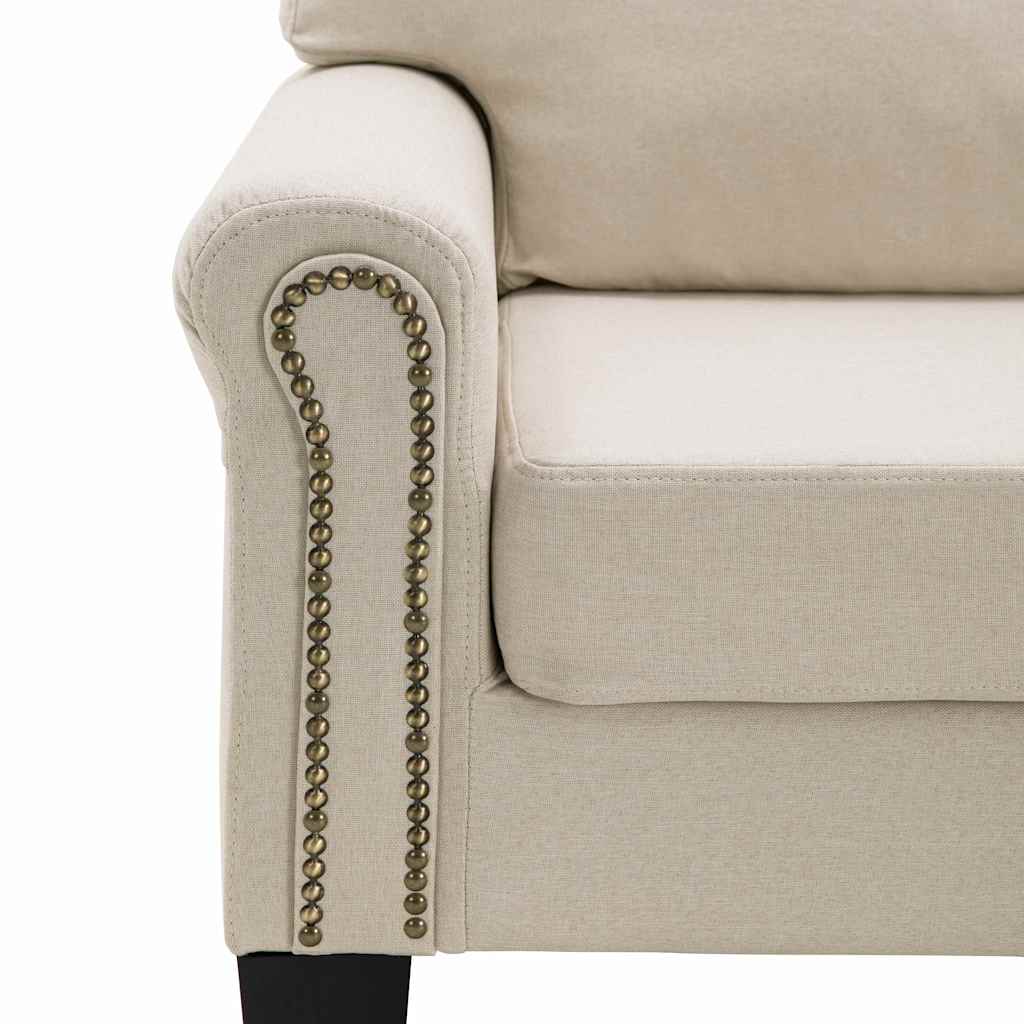 2-Seater Sofa Cream Fabric