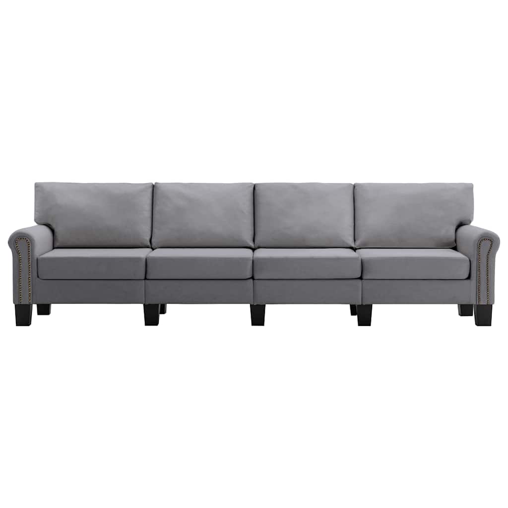 4-Seater Sofa Light Grey Fabric