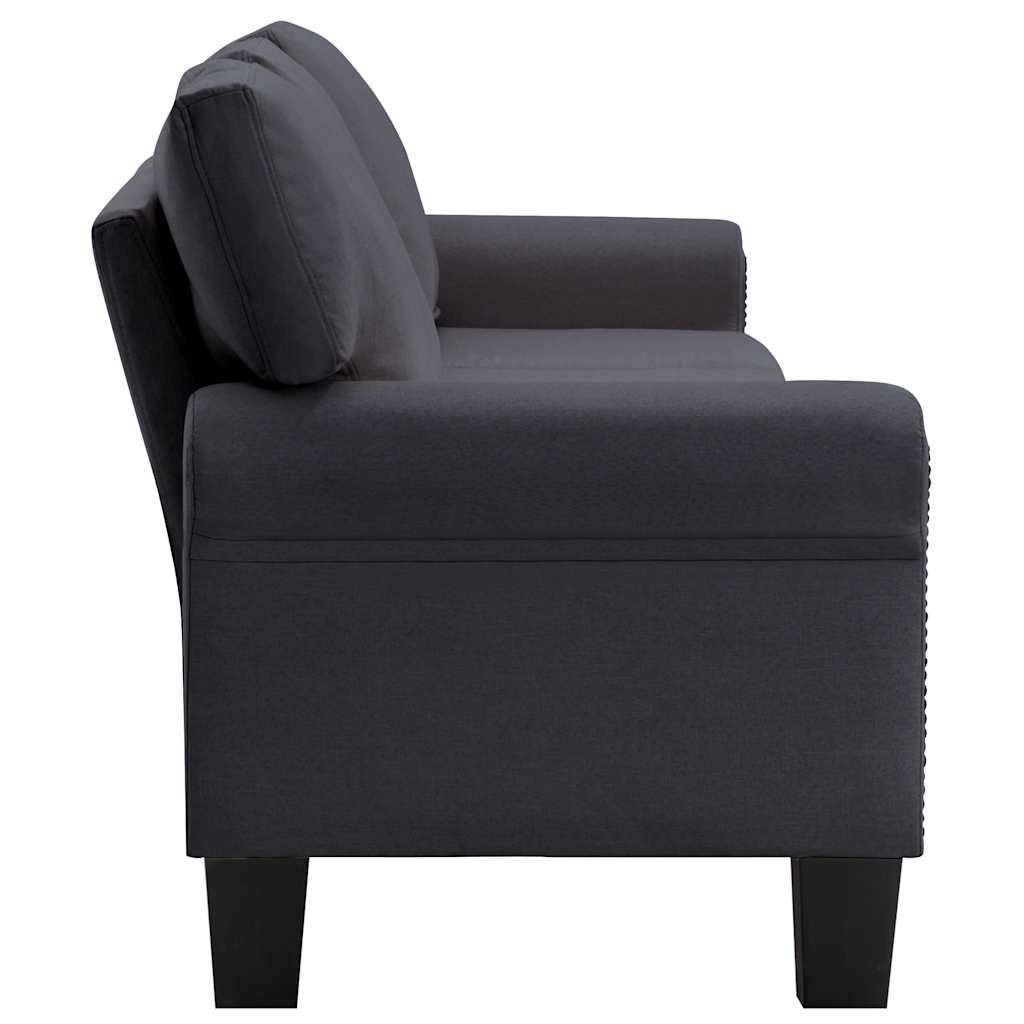 4-Seater Sofa Dark Grey Fabric