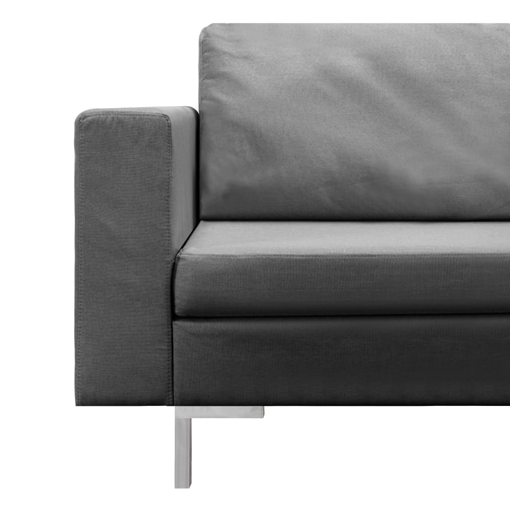 5 Piece Sofa Set Fabric Dark Grey