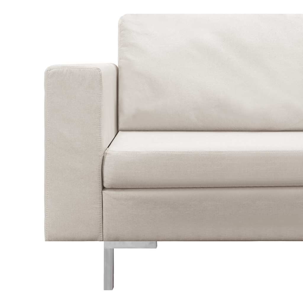 5 Piece Sofa Set Fabric Cream