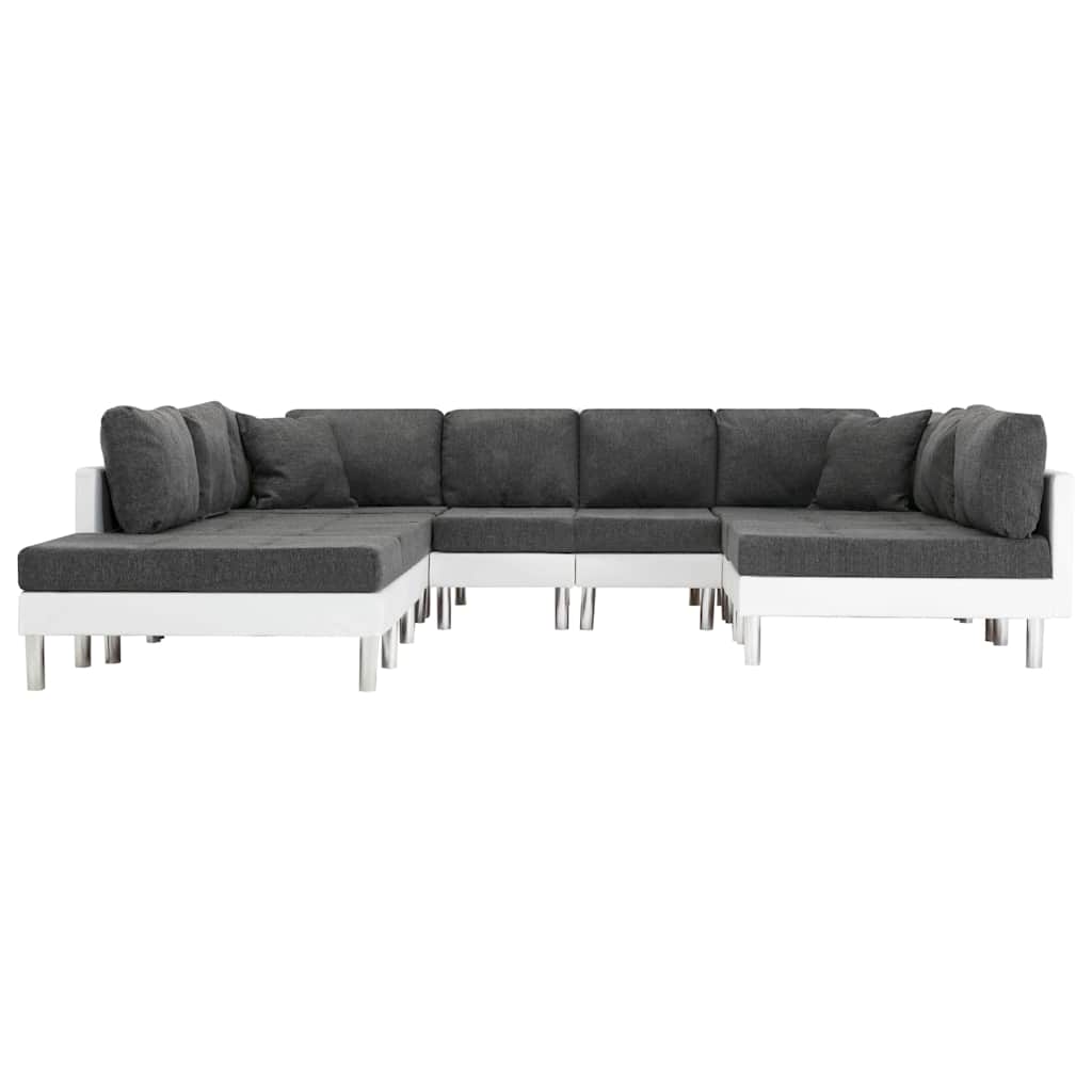 Sectional Sofa Faux Leather White