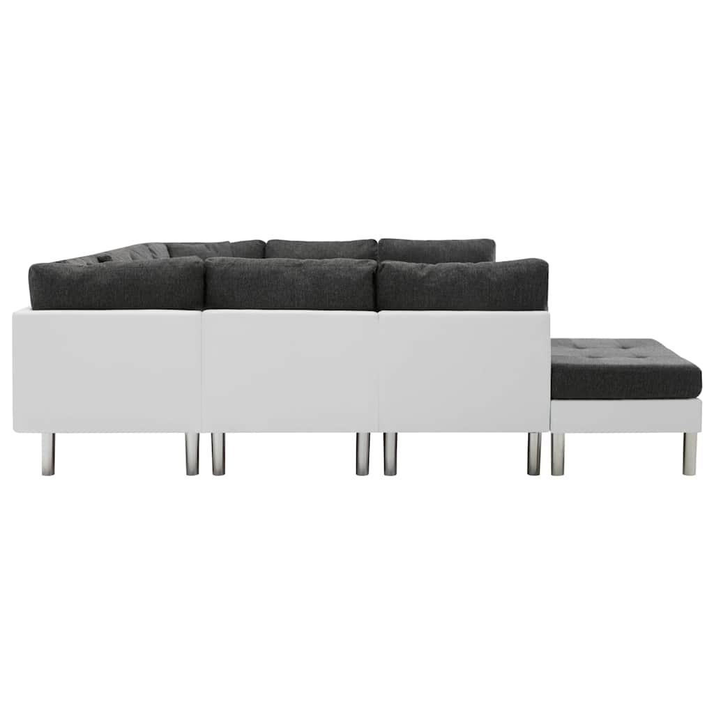 Sectional Sofa Faux Leather White